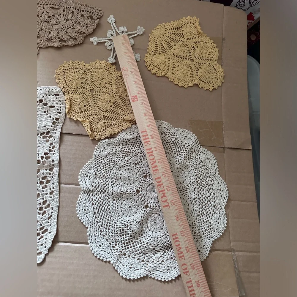 Handmade Crochet Doilies etc lot of 7 Vintage